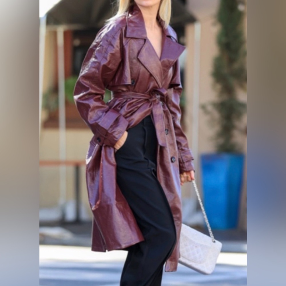 Elegant Maroon Trench Coat for Women
